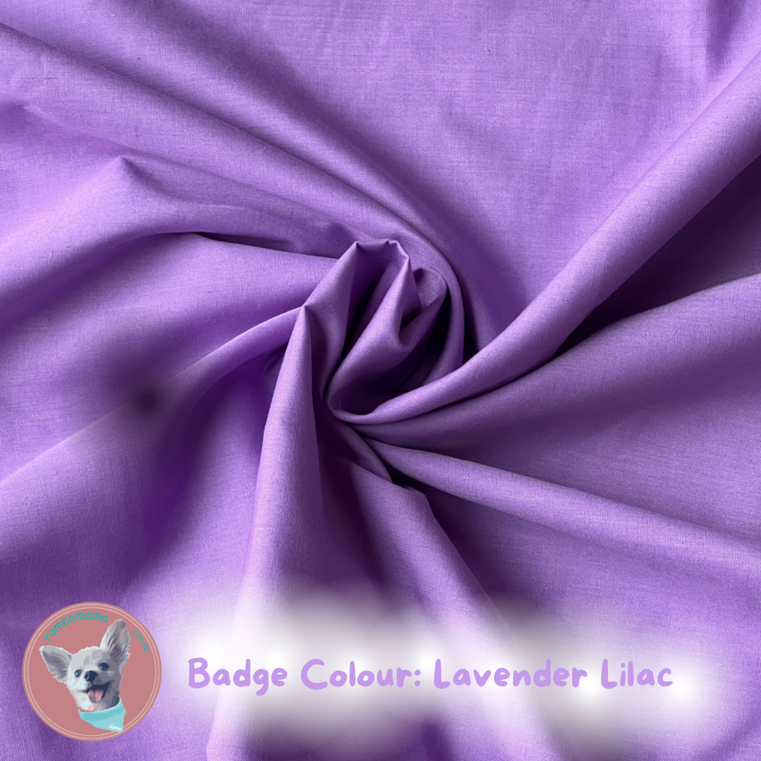 Custom Made Embroidered Pet Badge Pin Lavender Lilac