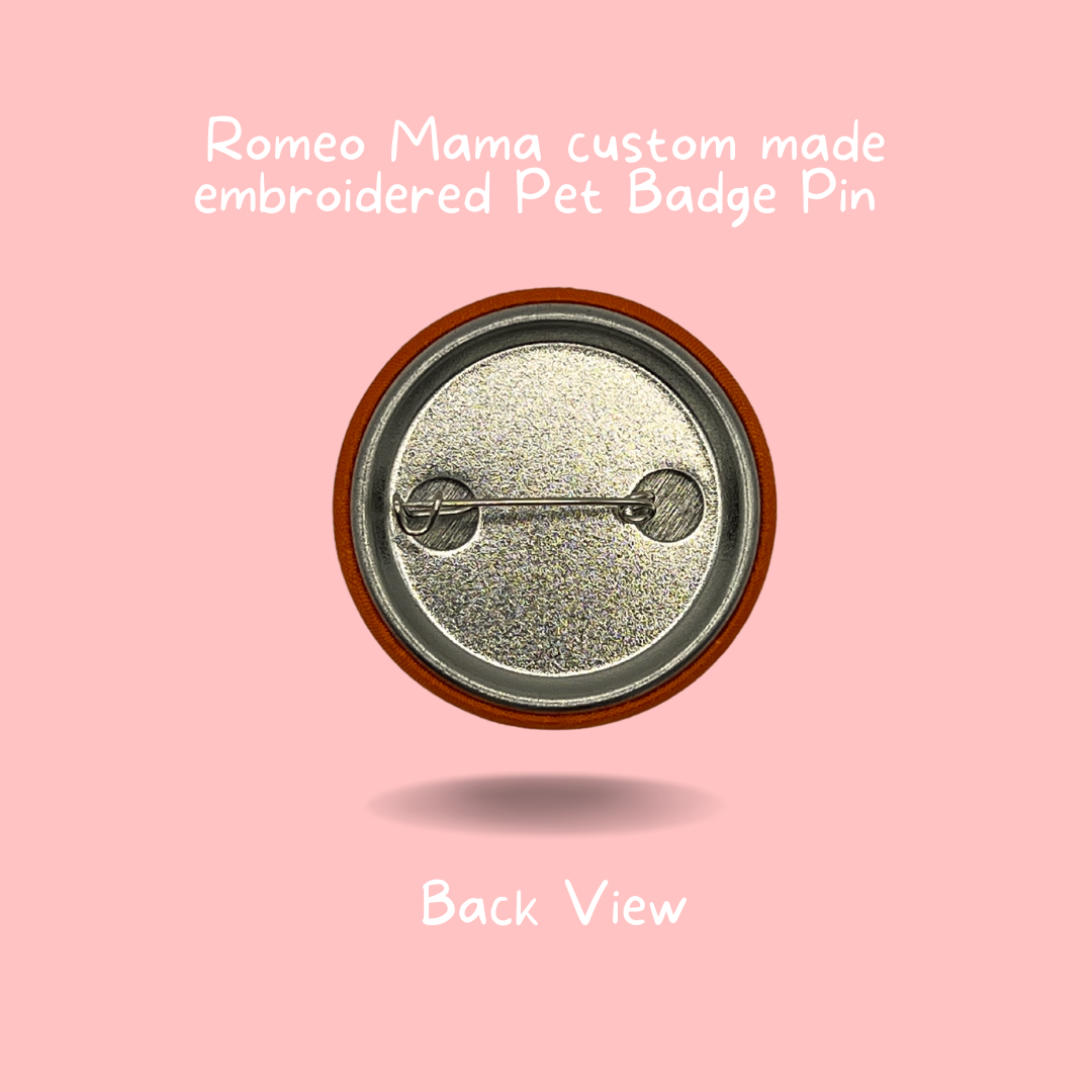 Custom Made Embroidered Pet Badge Pin Optimistic Orange