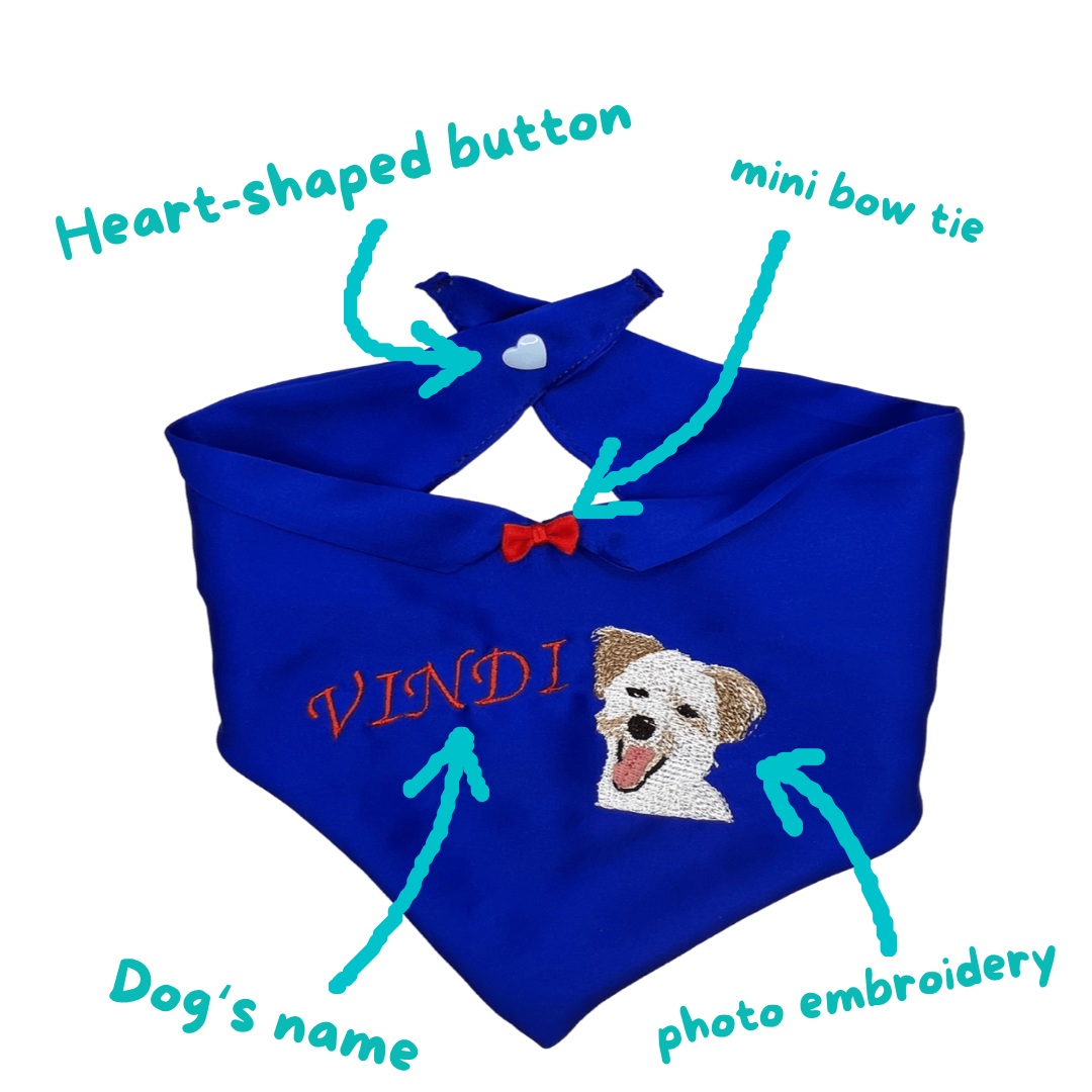 Custom Made Embroidered 100% Silk Bandana