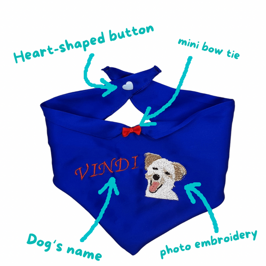 Custom Made Embroidered 100% Silk Bandana