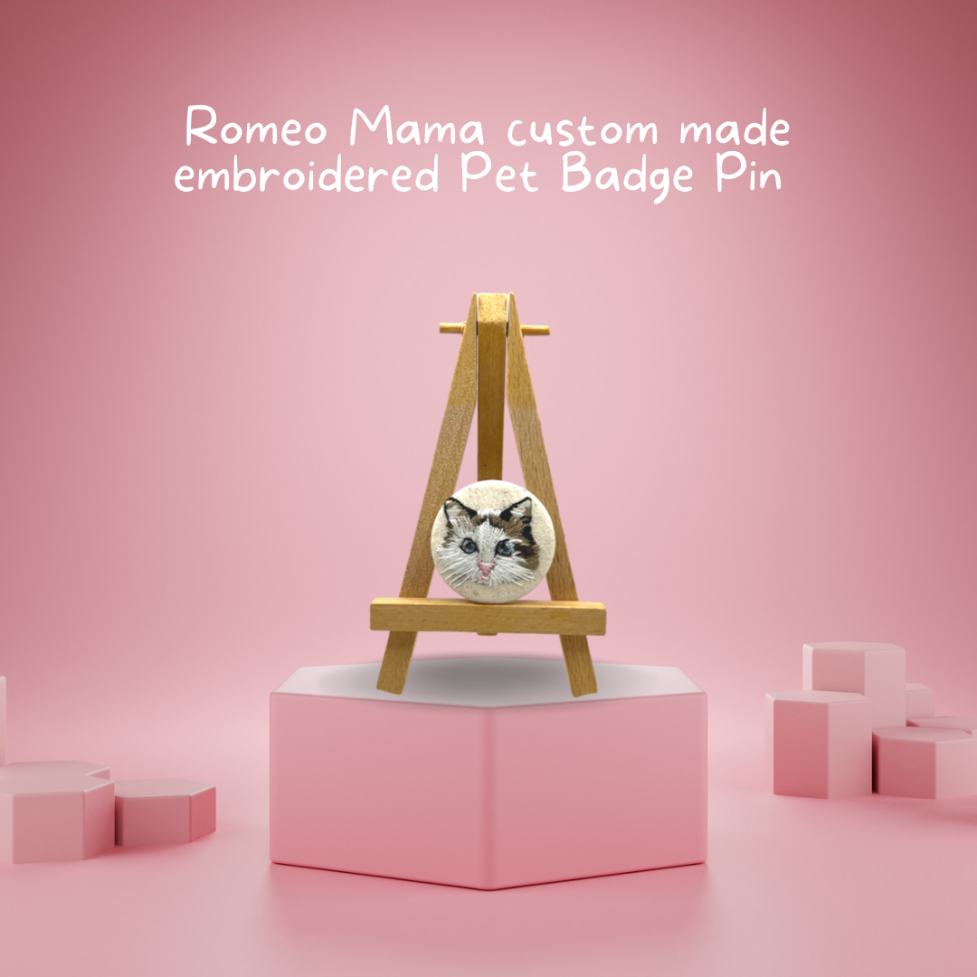 Custom Made Hand Embroidered Pet Badge Pin