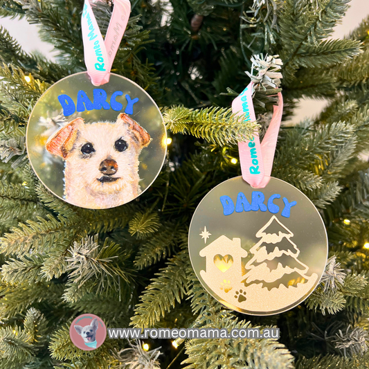 Dog Portrait Christmas Ornament Set