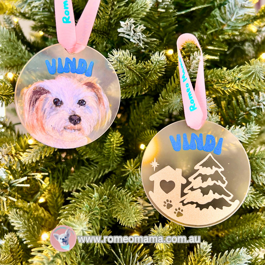 Dog Portrait Christmas Ornament Set