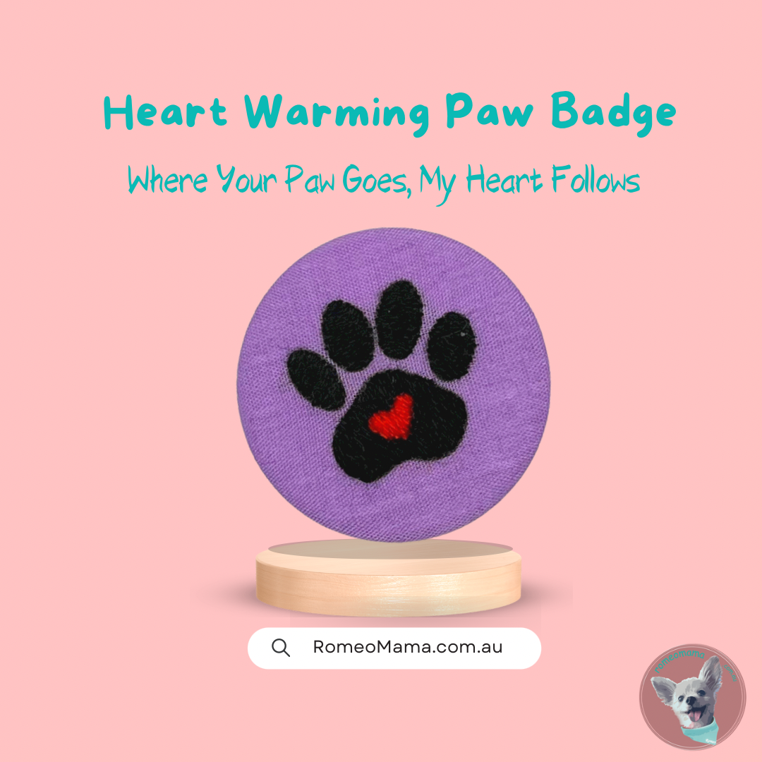 Heart Warming Paw Badge Brooch