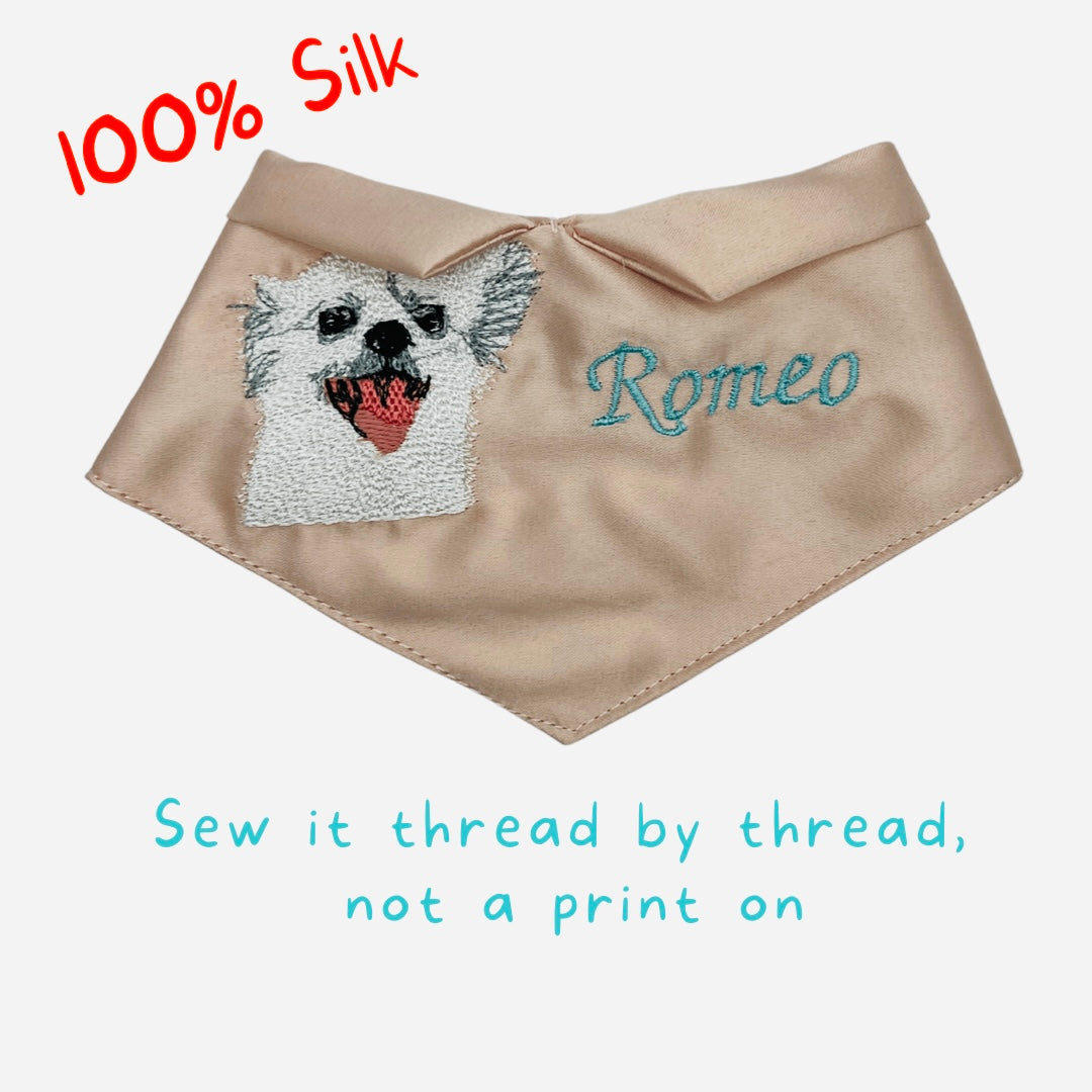 Limited Edition: Luxurious 100% Silk Custom Made Embroidered Bandana