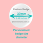 Custom Made Embroidered Pet Badge Pin Timeless Teal
