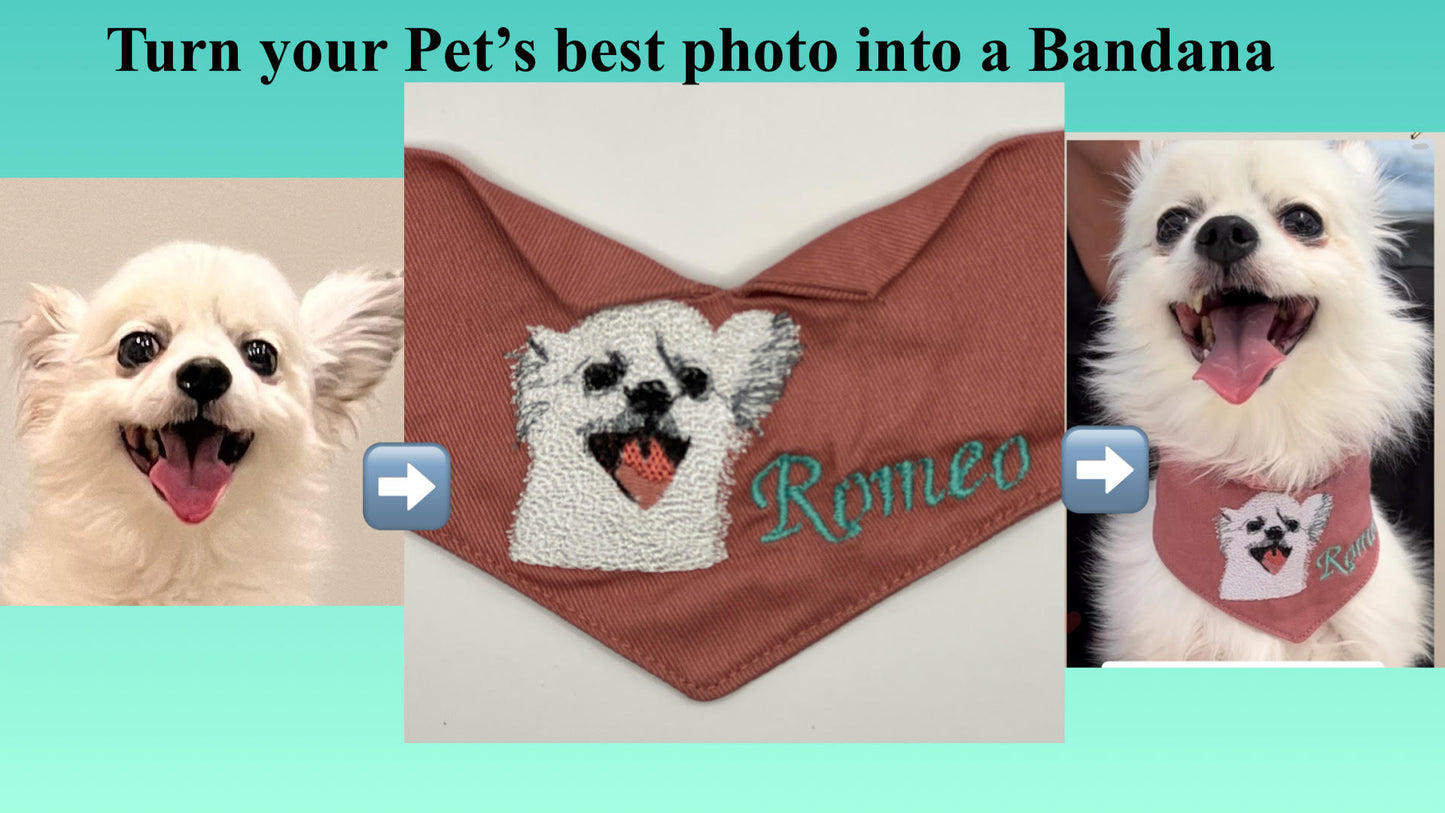 Romeo mama customised Embroidery dog Bandana