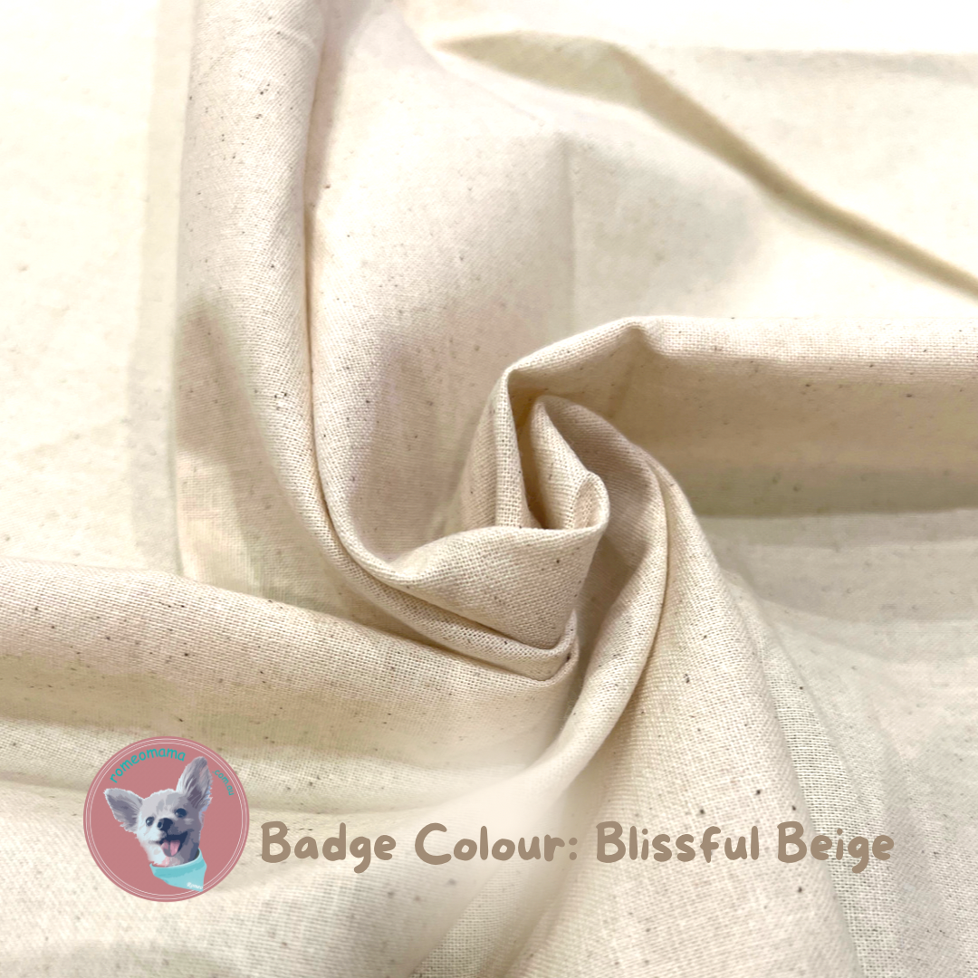 Custom Made Embroidered Pet Badge Pin Blissful Beige