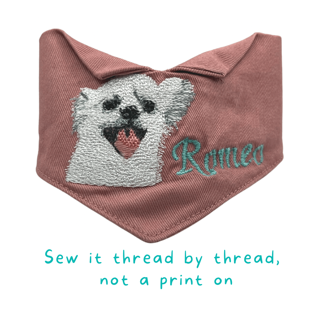 Custom Made Embroidered Cotton Bandana